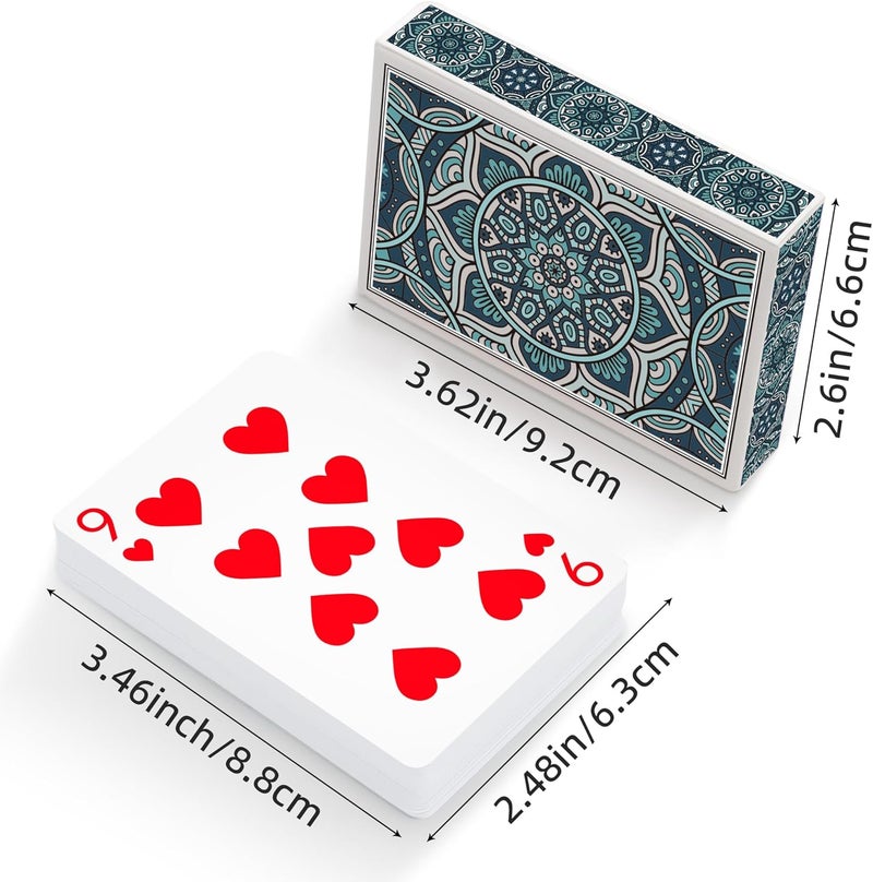 Metsyth Playing Cards 2 Pack, Deck of Cards, Standard Poker Card Set for Adults,Easy Shuffle Unique Design Fun Card Games for Blackjack,Pinochle,Go Fish (Green/Orange) - Image 3